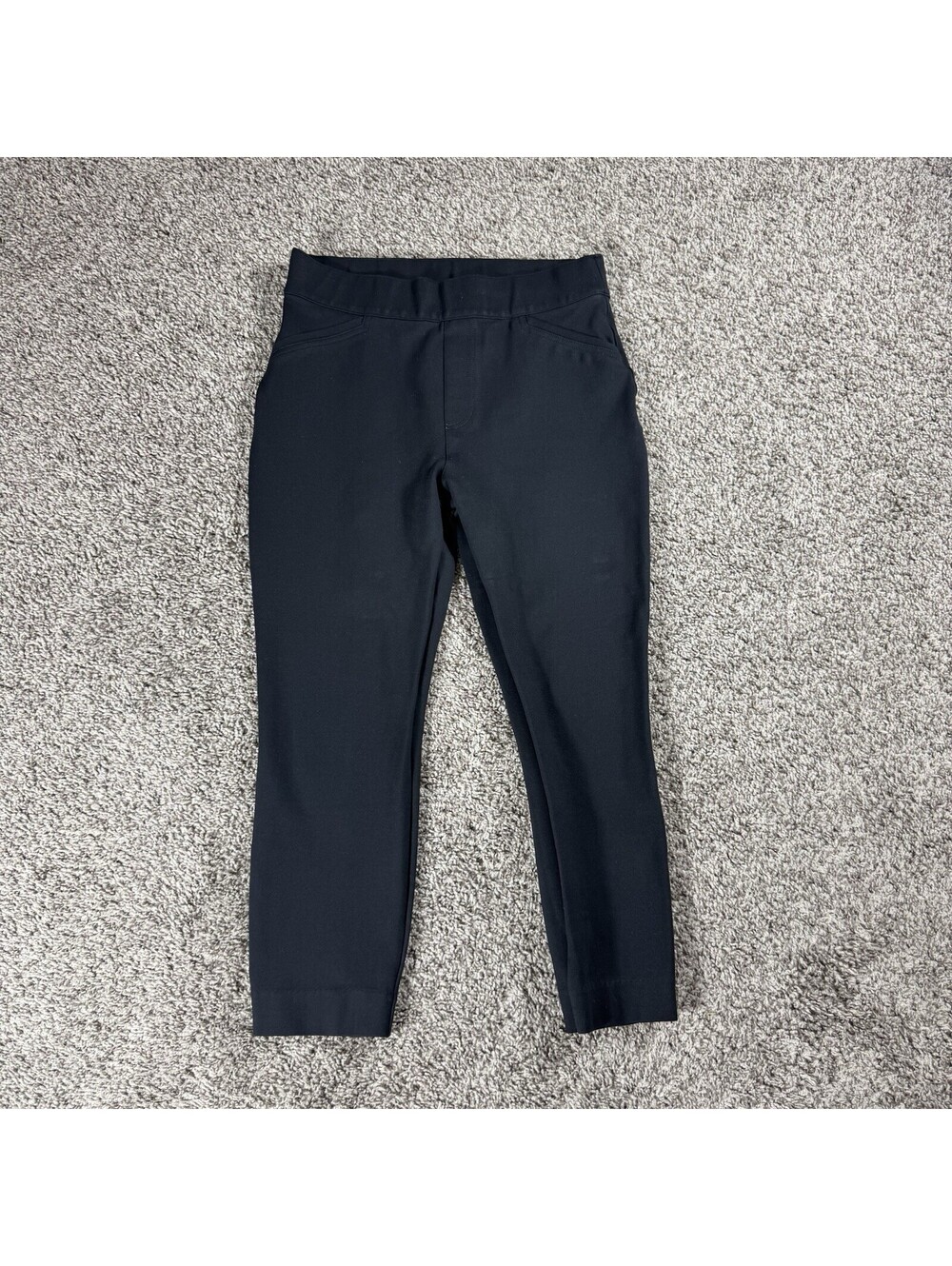 Spanx Pants Womens Medium Black Leggings Pull On Stretch Slimming Cropped Capris